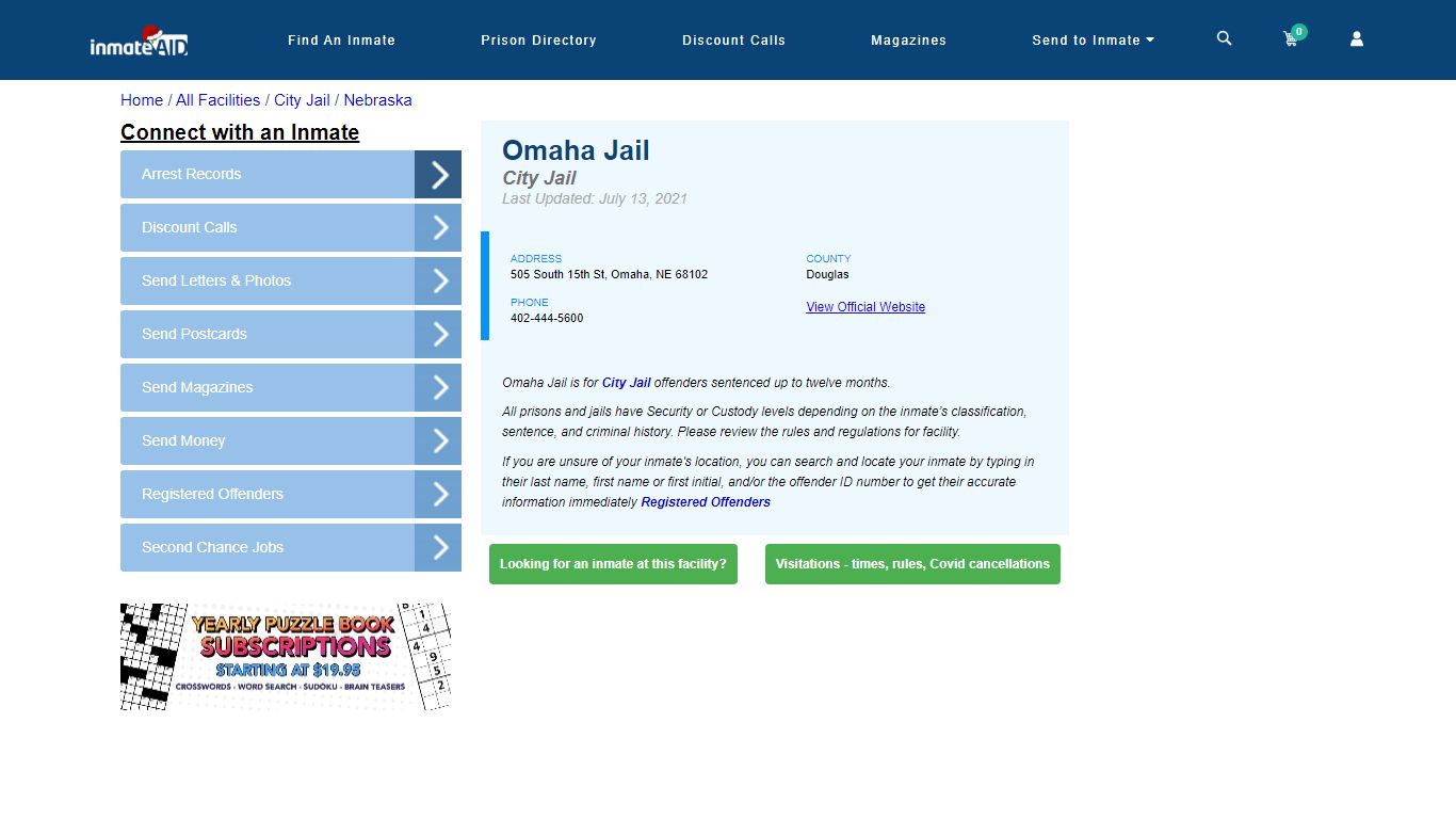 Omaha Jail | Inmate Locator